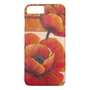Coque Case-Mate Pour iPhone Fleurs de pavot sur Tan et Arrière - plan orange