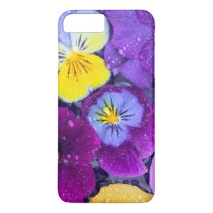 Etui iPhone Case-Mate Fleurs de pensée flottant dans un bain d'oiseau av