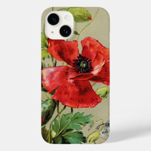 Coques Pour iPhone FLEURS DE POIVRE ROUGE vintage EN GRIS