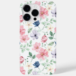 Coque Pour Pour iPhone 14 Pro Max Fleurs de printemps et Motif Feuille
