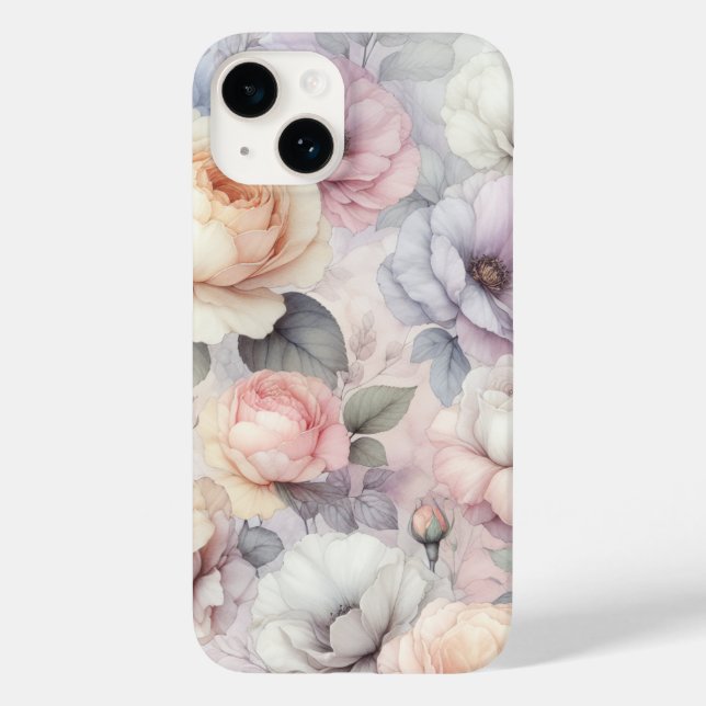 Coques Case-Mate iPhone Fleurs de rose élégantes (Verso)