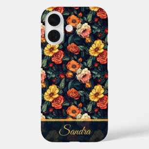 Coque Pour iPhone 16 Fleurs de rose personnalisées pour fête d'annivers