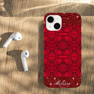 Coque Pour iPhone 14 Fleurs de roses rouges avec gouttes de fond - cout