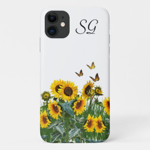 Case-Mate iPhone Case Fleurs de soleil monogrammes et papillons floraux