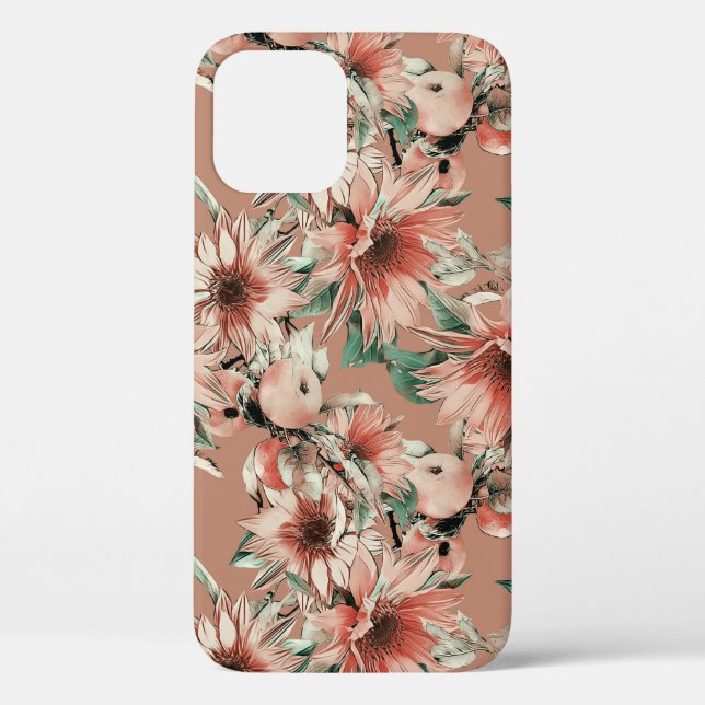 Coques Case-Mate iPhone Fleurs de soleil, pommes : motif d'aquarelle d'aut (Verso)