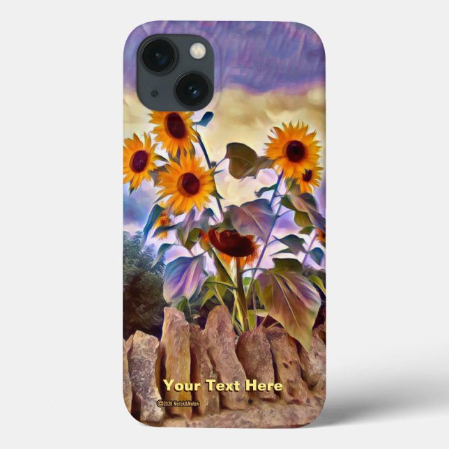 Coques Case-Mate iPhone Fleurs de soleil sur mur de roche (Verso)