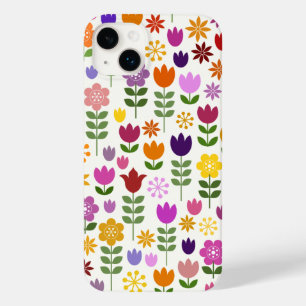Coque Pour iPhone 14 Plus Fleurs de style scandinave Grand Motif