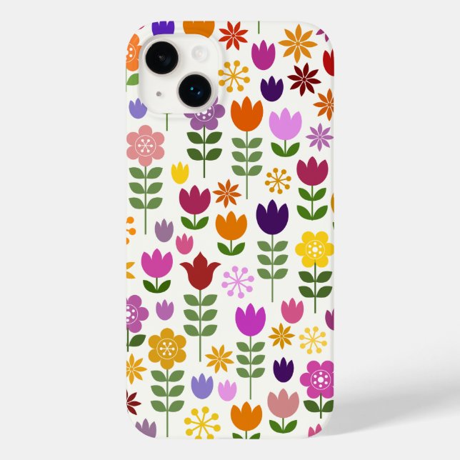 Coques Case-Mate iPhone Fleurs de style scandinave Grand Motif (Verso)