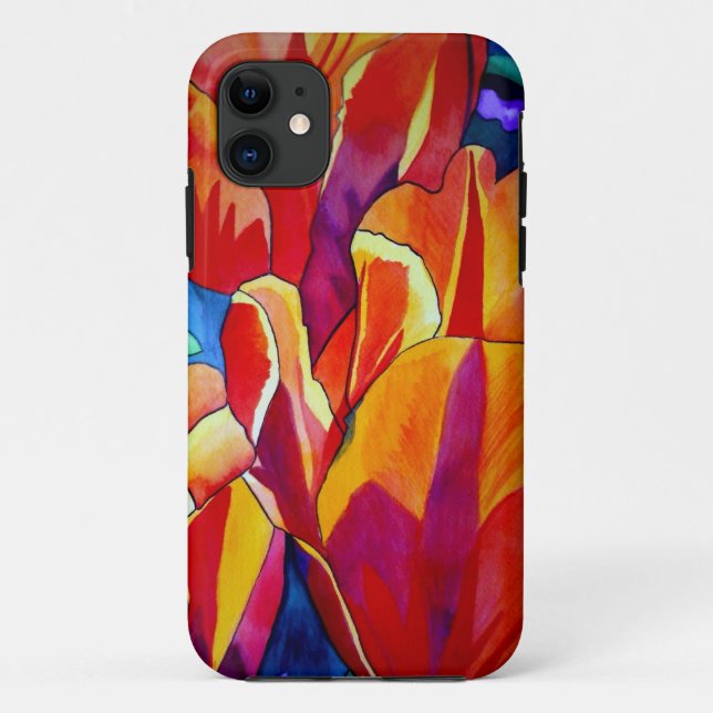 Coques Case-Mate iPhone Fleurs de tulipes orange, peinture aquarelle, art  (Dos)