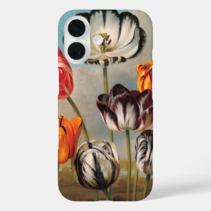 Coque Pour iPhone 16 Fleurs de tulipes variées vintage dans un paysage