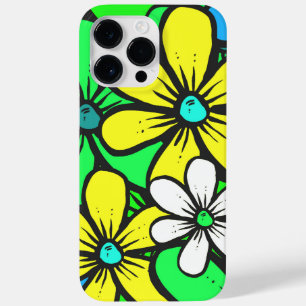 Coque Pour Pour iPhone 14 Pro Max Fleurs d'été assez brillantes Bleu Jaune et Vert