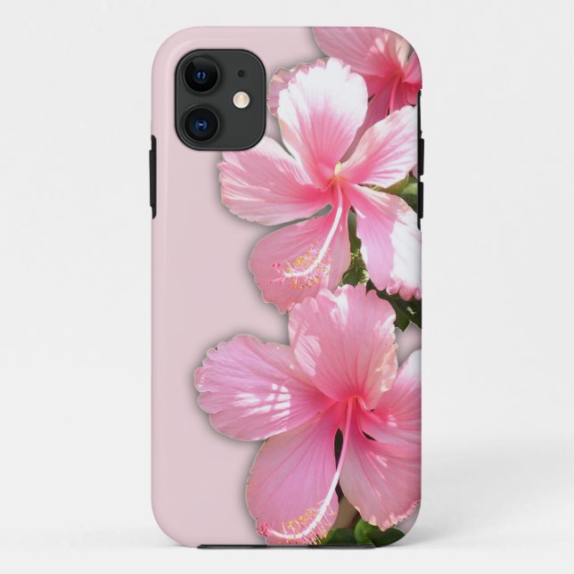 Coques Case-Mate iPhone Fleurs d'Hibiscus roses brillantes (Dos)
