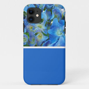 Coques Pour iPhone Fleurs d'hortensia bleues. Photographie florale.