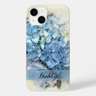 Coque Pour iPhone 14 Fleurs d'Hydrangée Bleue