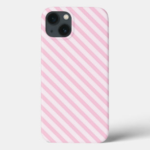 Etui iPhone 13 Fleurs diagonales en bandes roses