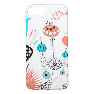 Coque iPhone 7 Fleurs d'Imaginaire et Birdie