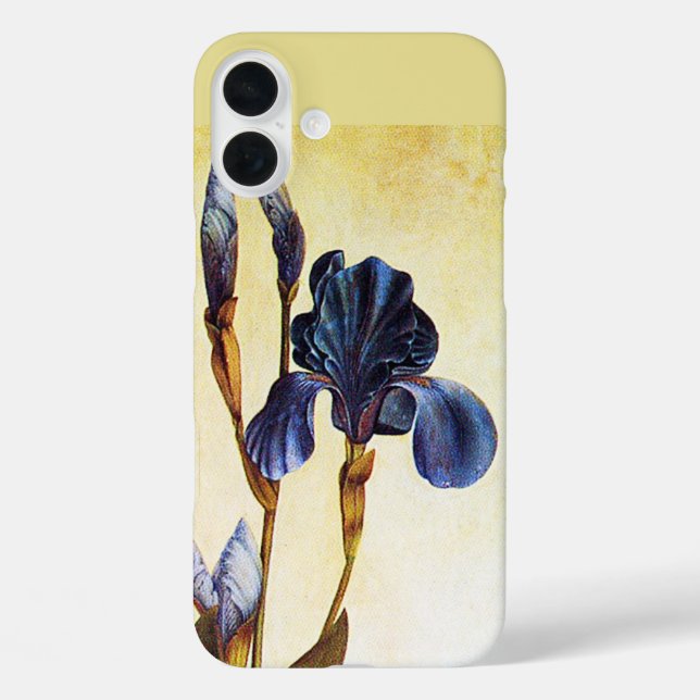 Coques Case-Mate iPhone FLEURS D'IRIS BLEUES ÉLÉGANTES Florales D'Ivoire (Verso)