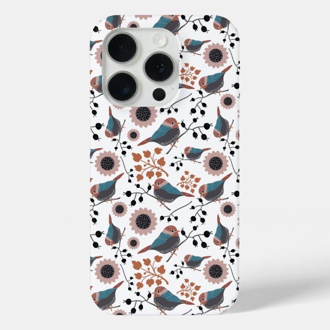Coques Case-Mate iPhone Fleurs d'oiseaux de poulet mignonnes (Verso)