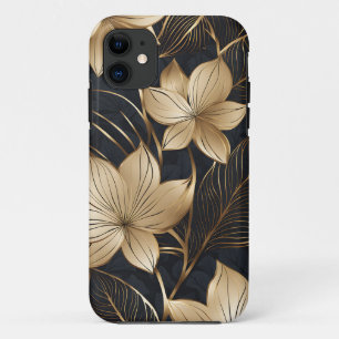 Case-Mate iPhone Case Fleurs d'or Abstraites et feuillage