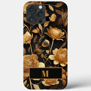 Case-Mate iPhone Case Fleurs dorées modernes Minimal initial