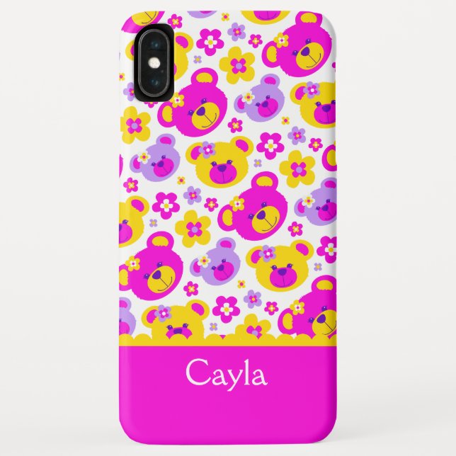 Coques Case-Mate iPhone Fleurs d'ours en peluche nommées jaune rose (Dos)