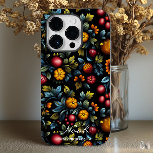 Coque Pour iPhone 14 Pro Fleurs élégantes de Khokhloma dans des couleurs ri