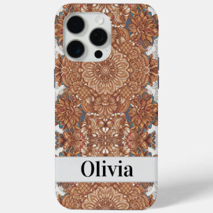 Coque iPhone 15 Pro Max Fleurs élégantes de style vintage moderne