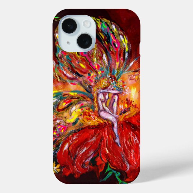 Coques Case-Mate iPhone FLEURS EN Imaginaire ROUGE (Verso)