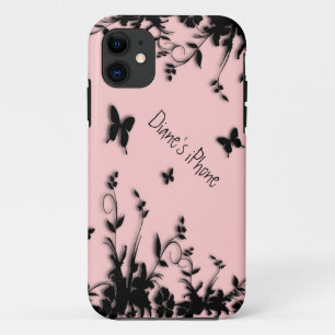 Coques Pour iPhone Fleurs en papillons rose personnelle iPhone 5 Coqu