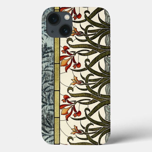 Coques Case-Mate iPhone Fleurs en verre tendu avec bordure en tan (Verso)