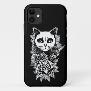 Case-Mate iPhone Case Fleurs Et Chat Gothique