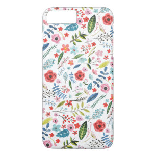 Coque iPhone 7 Plus Fleurs et feuilles Motif coloré d'aquarelles