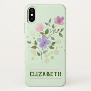 Case-Mate iPhone Case Fleurs et nom personnalisé Elizabeth