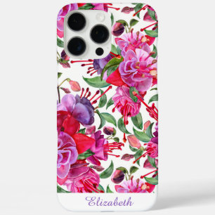 Coques iPhone 16 Pro Max Fleurs Fuchsia personnalisées