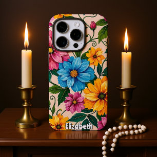 Coques iPhone 16 Pro Fleurs gaies : Un Design Floral Coloré
