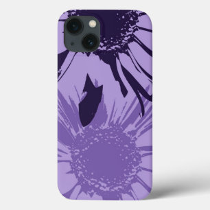 iPhone 13 Coque Fleurs Gerbera violettes