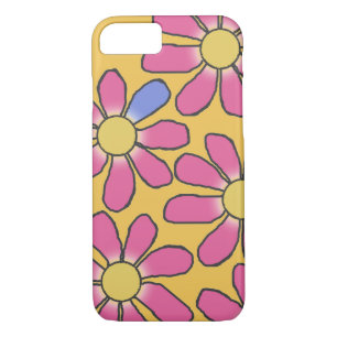 Coque iPhone 8/7 Fleurs graphiques roses douces sur toute couleur