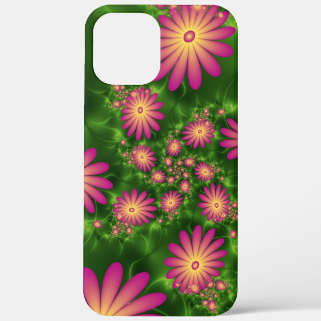 Coques Case-Mate iPhone Fleurs Imaginaires roses Art Fractal Abstrait mode (Verso)