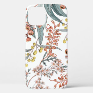 Case-Mate iPhone Case Fleurs indigènes australiennes. Noir motif transpa