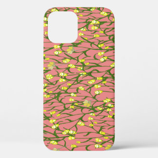Case-Mate iPhone Case Fleurs jaunes Arrière - plan rose Vintage