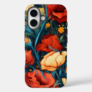 Coque Pour iPhone 16 Fleurs jaunes et rouges Imprimer Botanique
