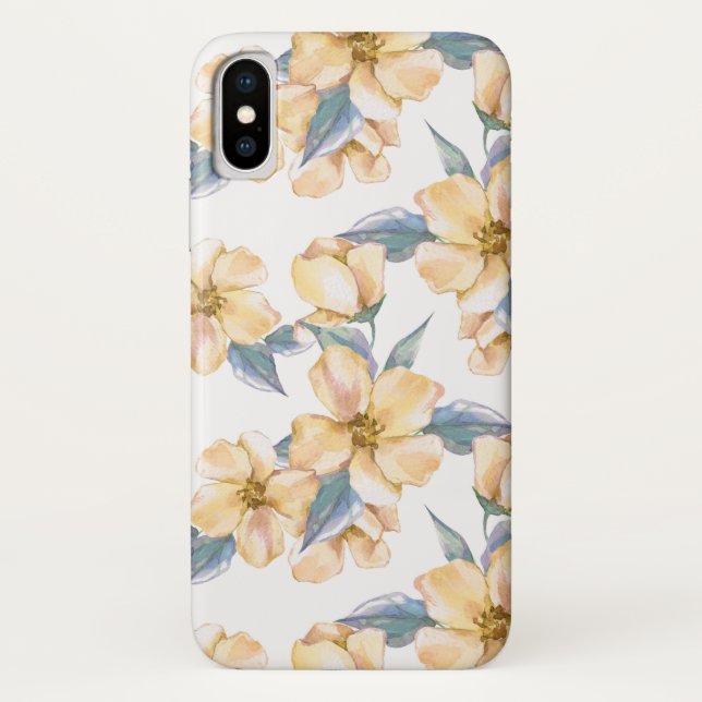 Coques Case-Mate iPhone Fleurs jaunes. Jardin d'aquarelle 2 (Dos)