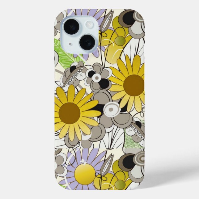 Coques Case-Mate iPhone Fleurs Jaunes Sassy (Verso)