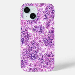Coque Pour iPhone 15 Fleurs lilas rose aquarelle