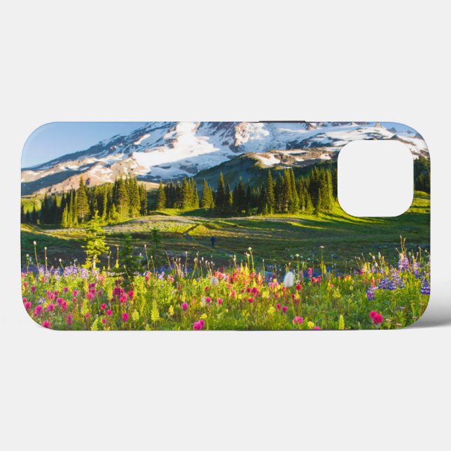 Coques Case-Mate iPhone Fleurs | Mt. Rainier Fleurs sauvages (Verso (horizontal))