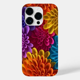 Coque Pour iPhone 14 Pro Fleurs multicolores 3D