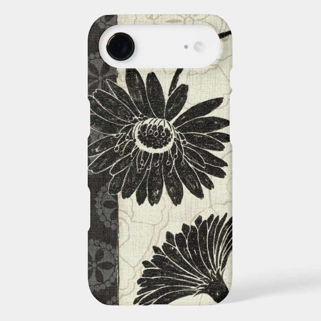 Coques Case-Mate iPhone Fleurs noires et blanches (Verso)
