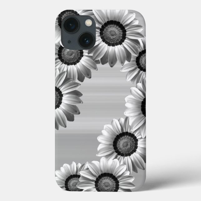 Coques Case-Mate iPhone Fleurs noires et blanches (Verso)