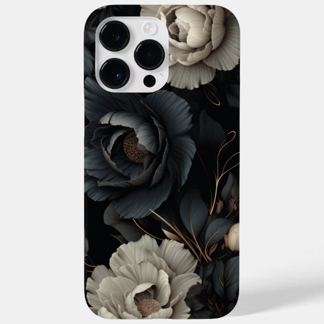 Coques Case-Mate iPhone Fleurs noires et blanches (Verso)