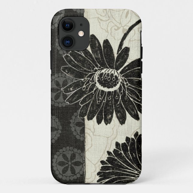 Coques Case-Mate iPhone Fleurs noires et blanches (Dos)